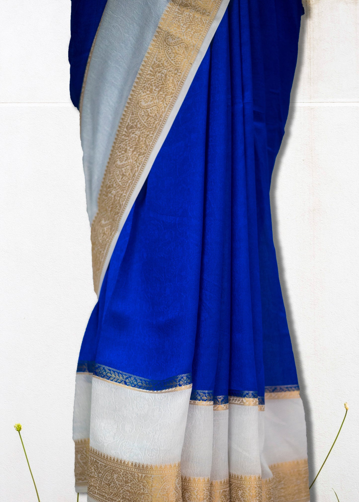 Premium Mysore silk crepe saree with soft drape and zari border