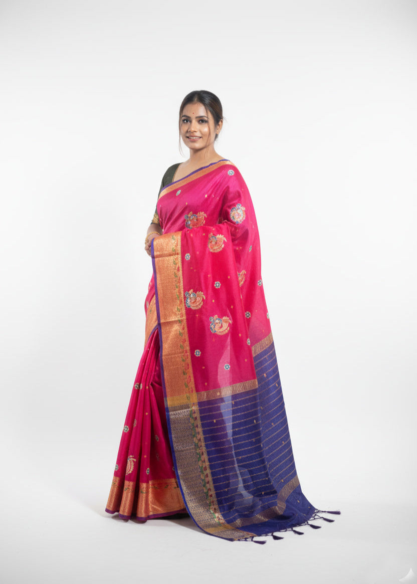 Chandrakor Paithani  Silk Saree
