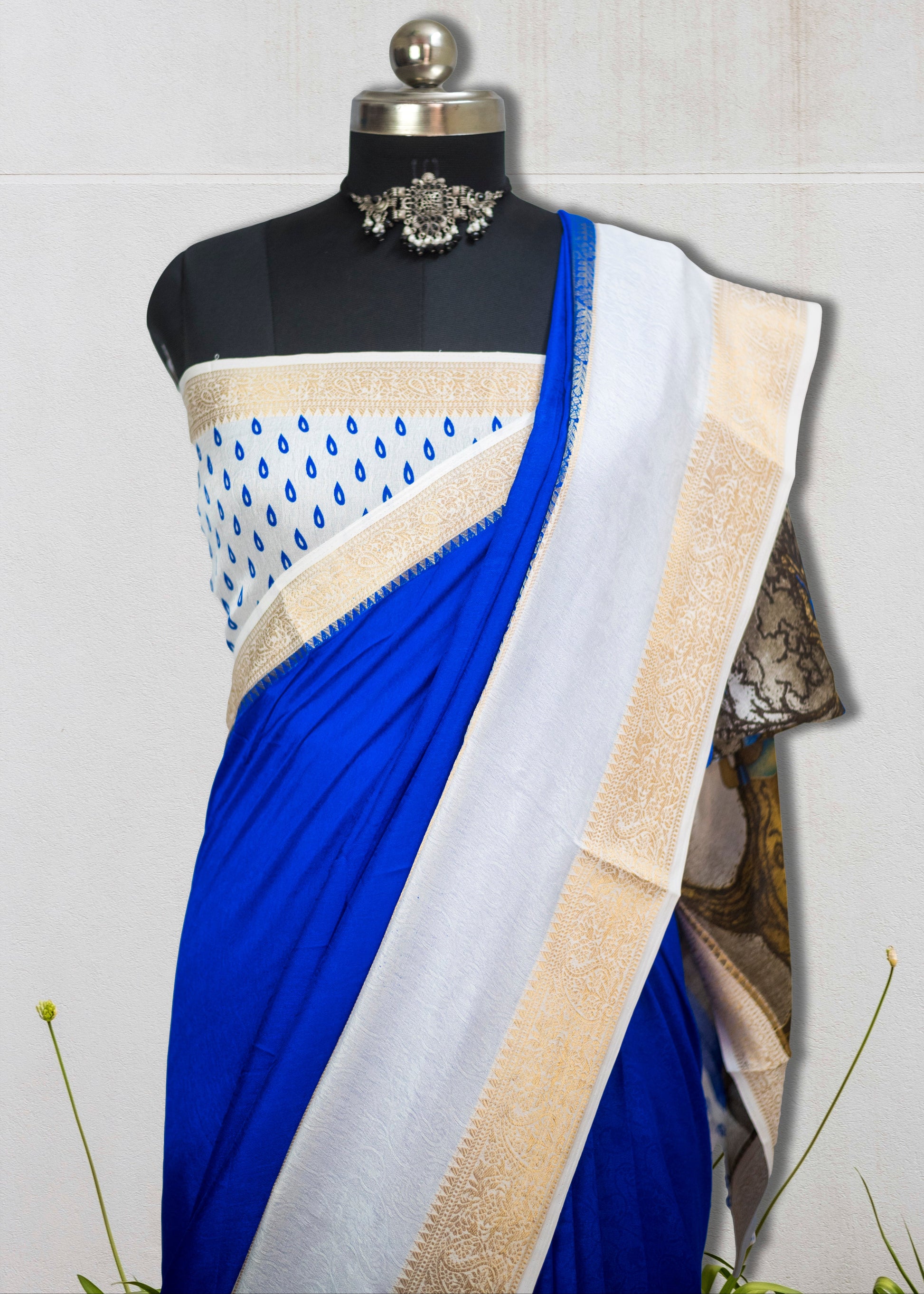 Premium Mysore silk crepe saree with soft drape and zari border