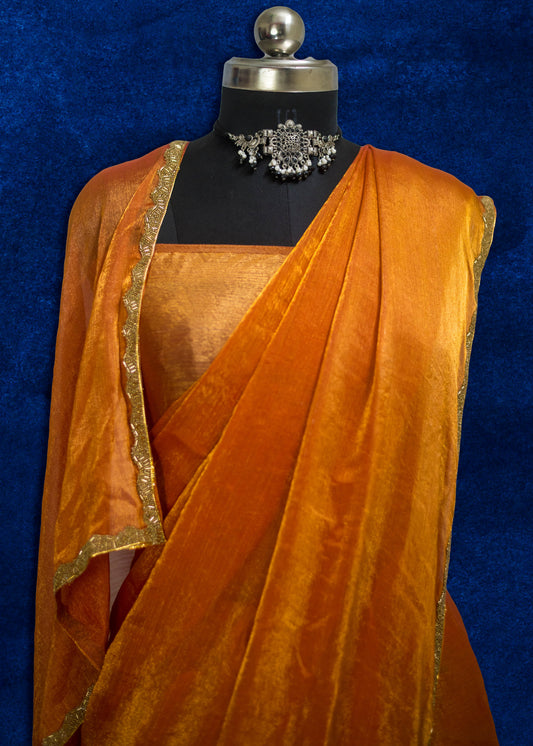 Premium Fendy chiffon soft silk saree with lightweight drape and elegant sheen