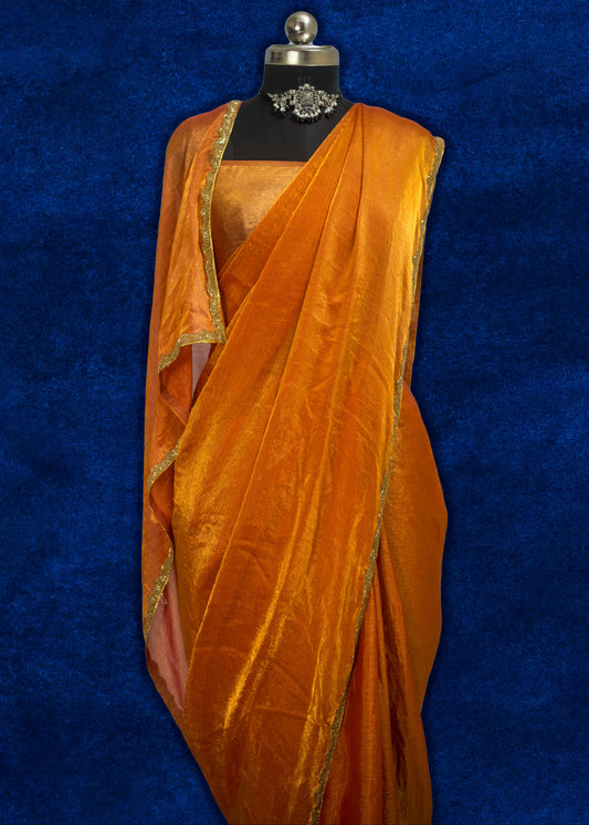 Premium Fendy chiffon soft silk saree with lightweight drape and elegant sheen