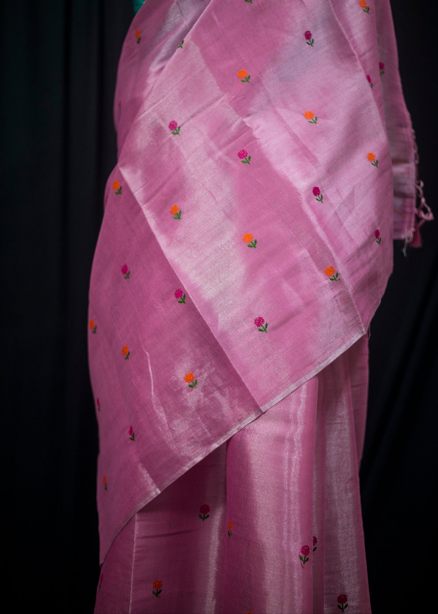  Premium Linen Silk Blend with Shimmer Finish
