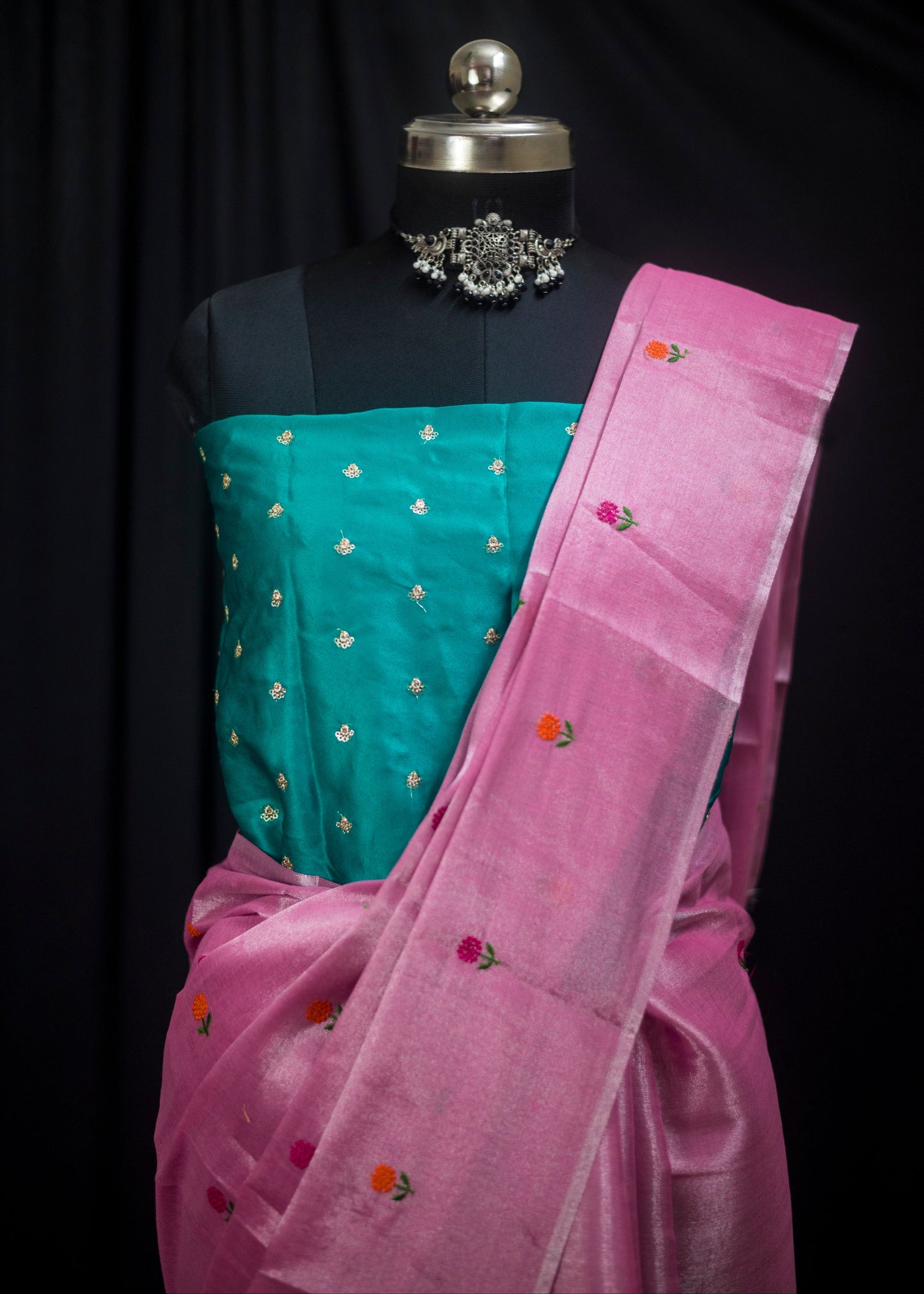  Premium Linen Silk Blend with Shimmer Finish
