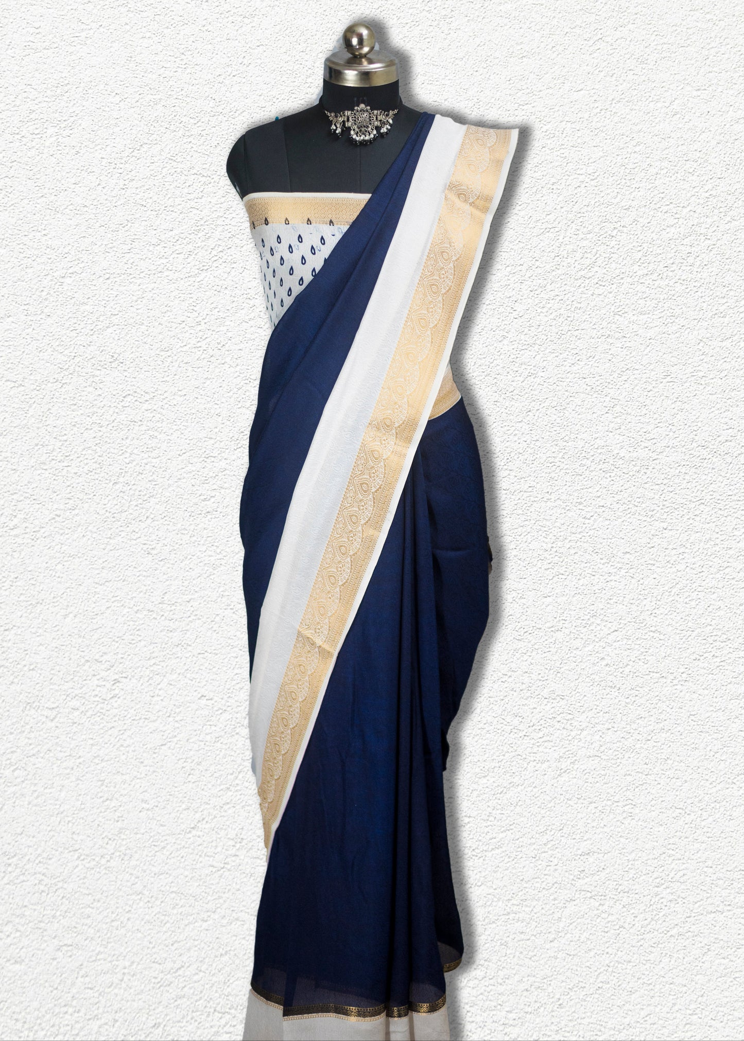 Premium Mysore silk crepe saree with soft drape and zari border