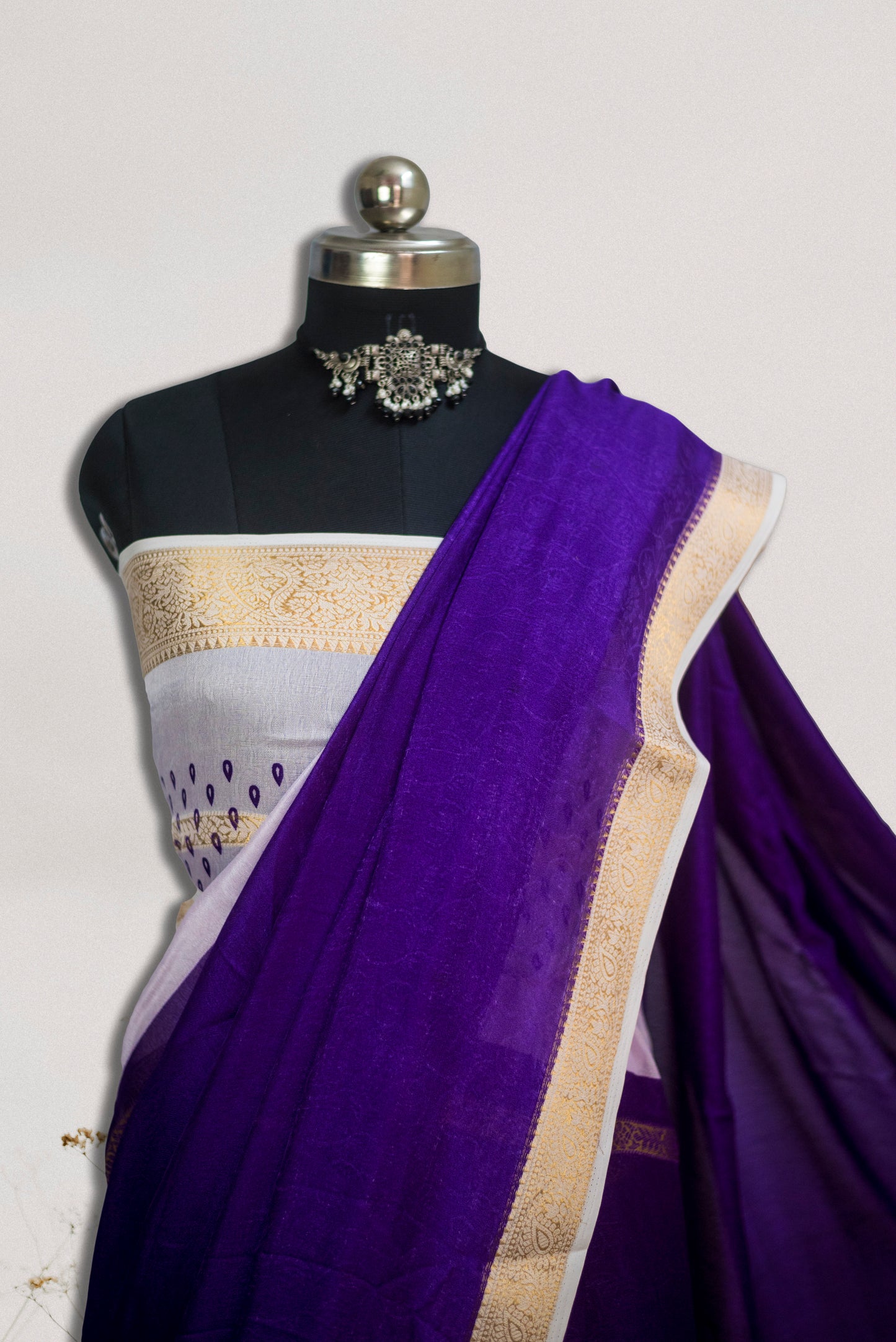 Premium Mysore silk crepe saree with soft drape and zari border