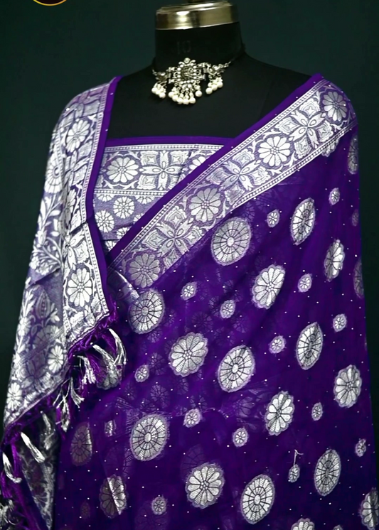 Soft Banarasi Georgette Silk Blend Saree