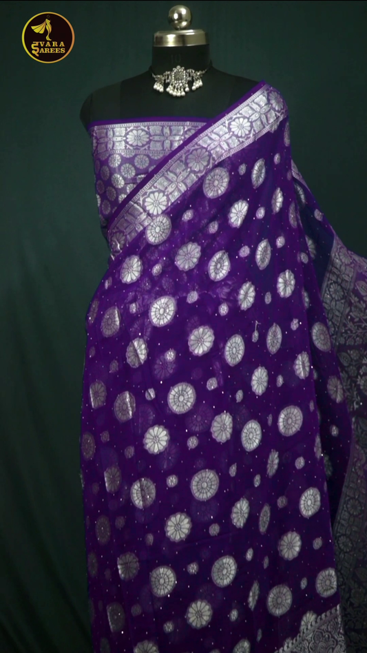 Soft Banarasi Georgette Silk Blend Saree