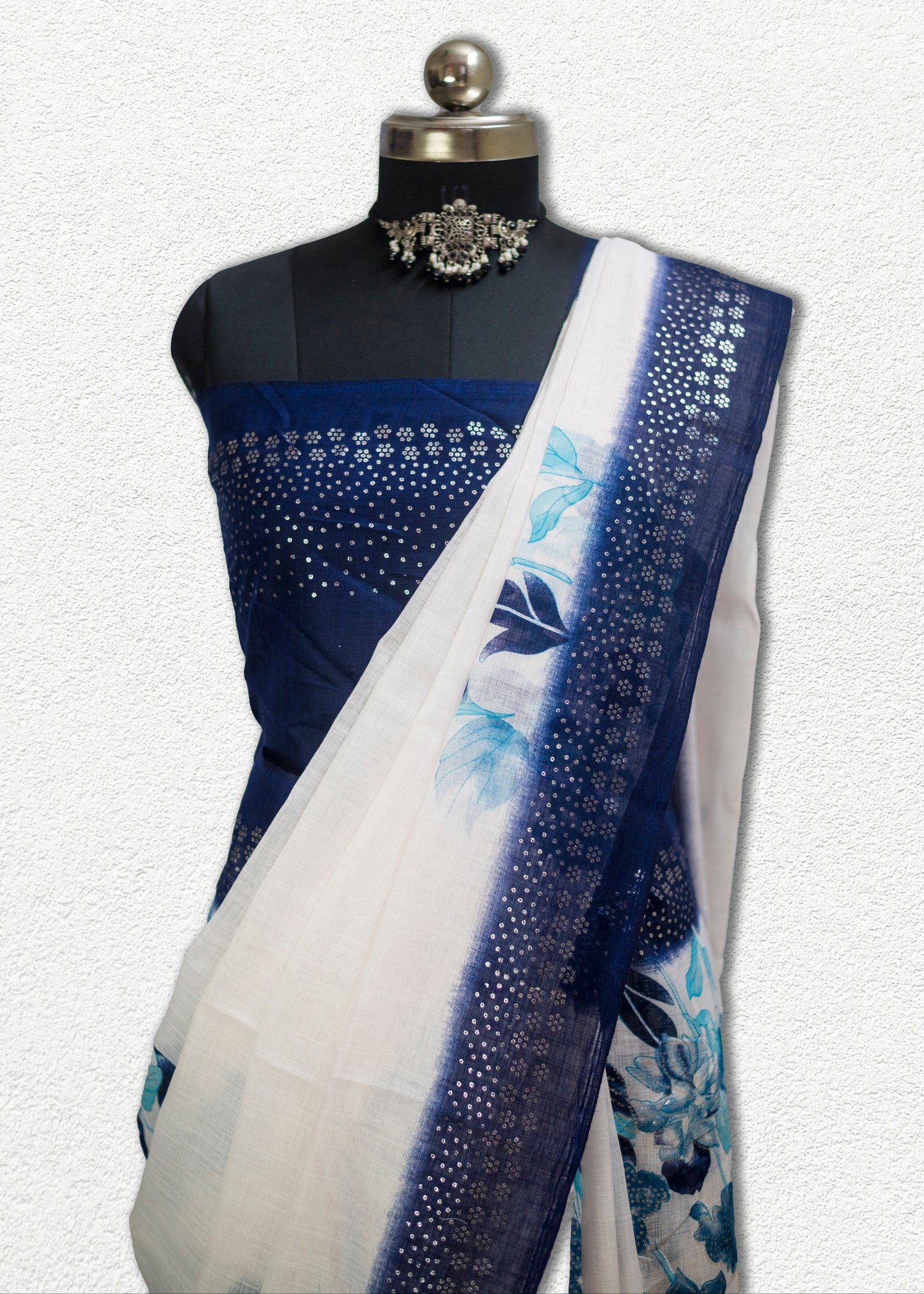 Soft handwoven khadi cotton saree with natural texture and elegant drape