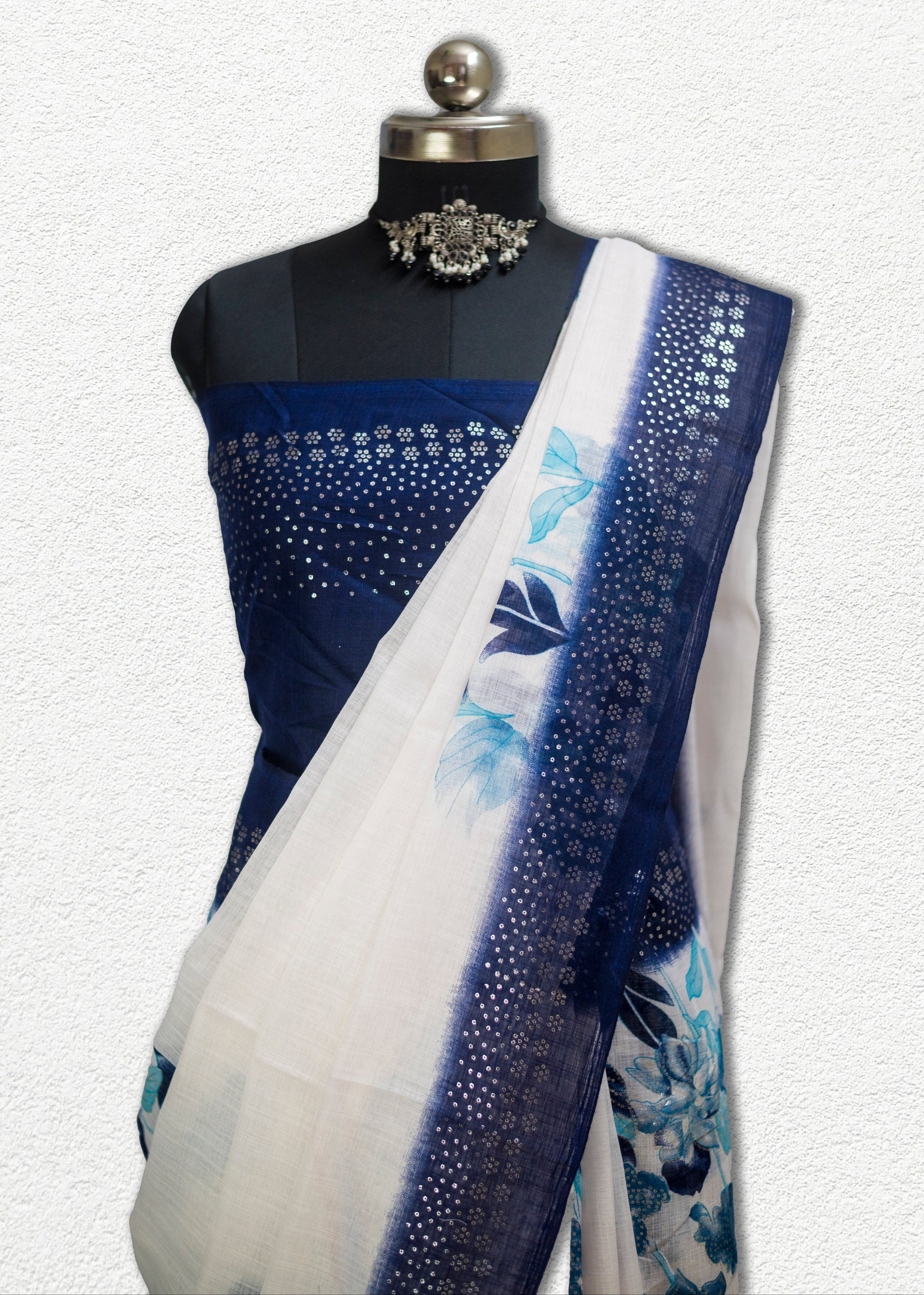 Soft handwoven khadi cotton saree with natural texture and elegant drape
