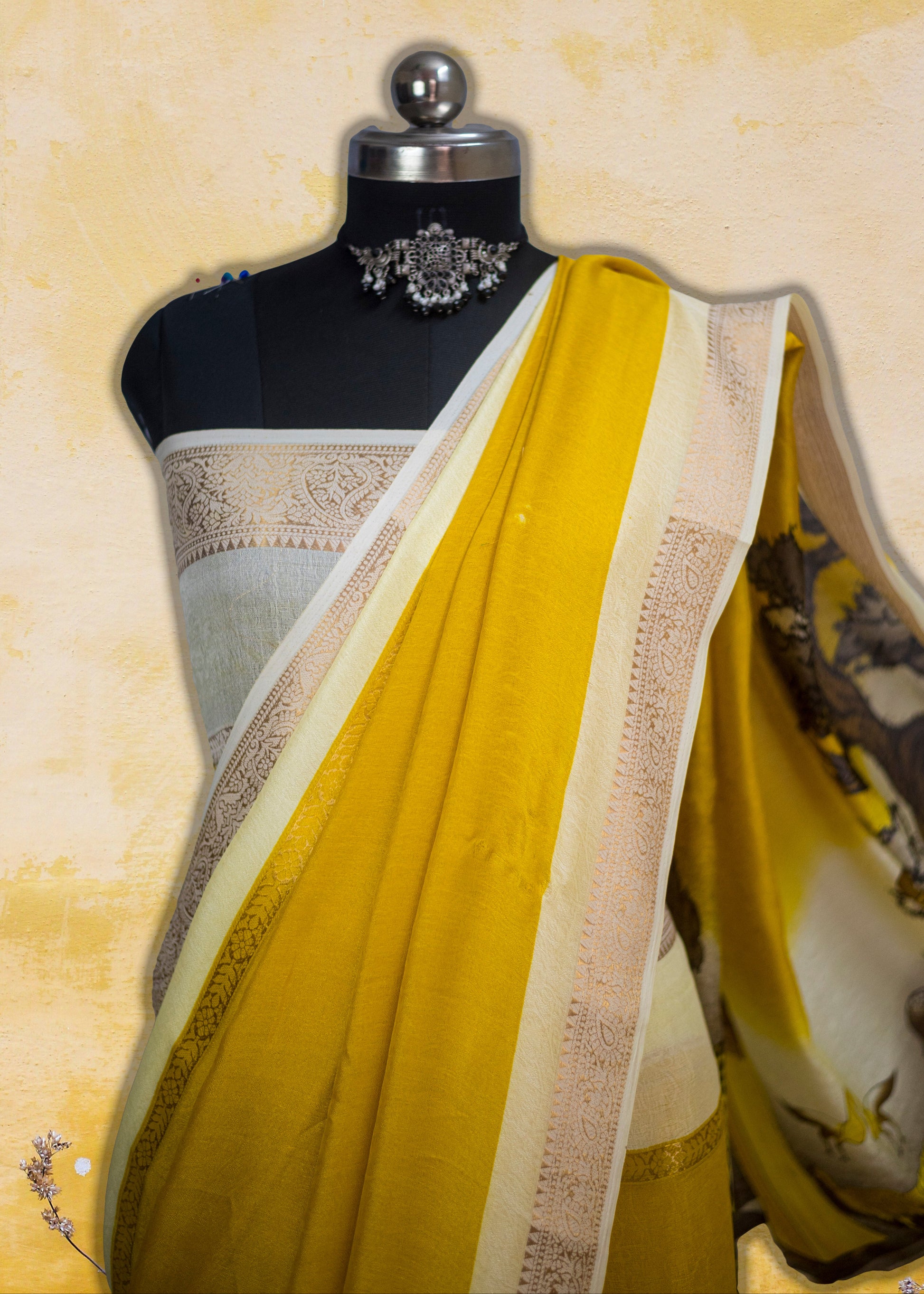 Premium Mysore silk crepe saree with soft drape and zari border