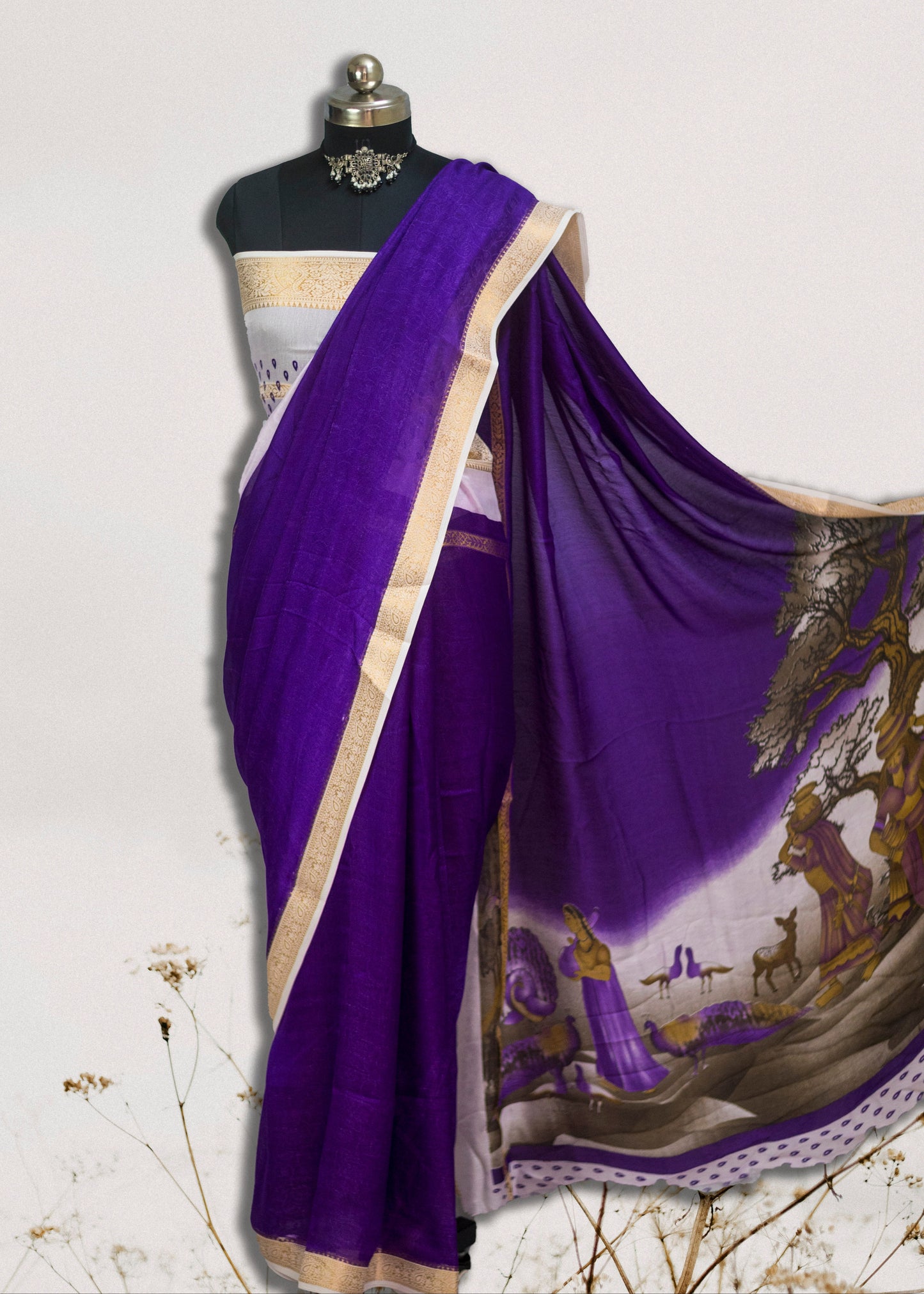 Premium Mysore silk crepe saree