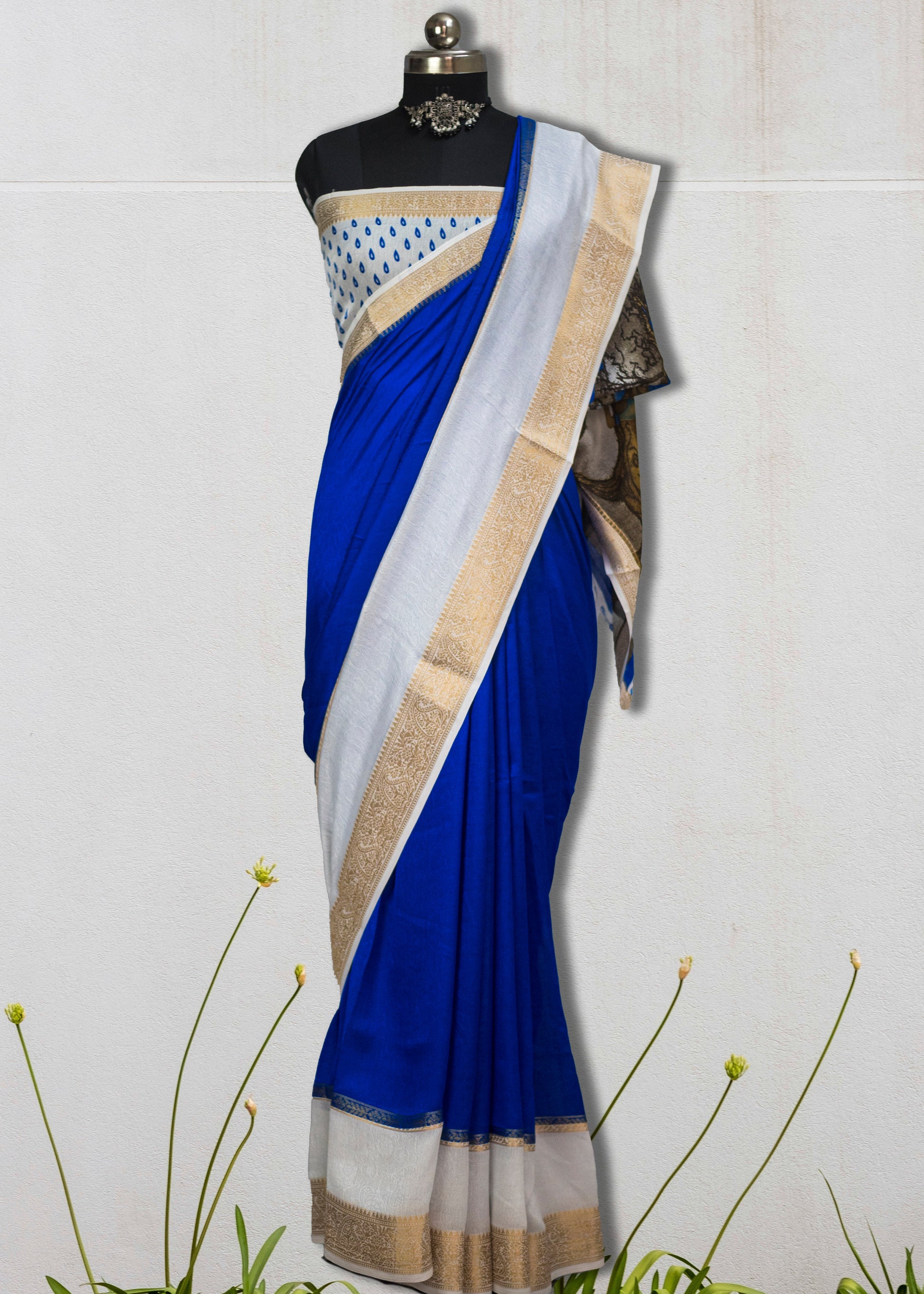 Premium Mysore silk crepe saree with soft drape and zari border