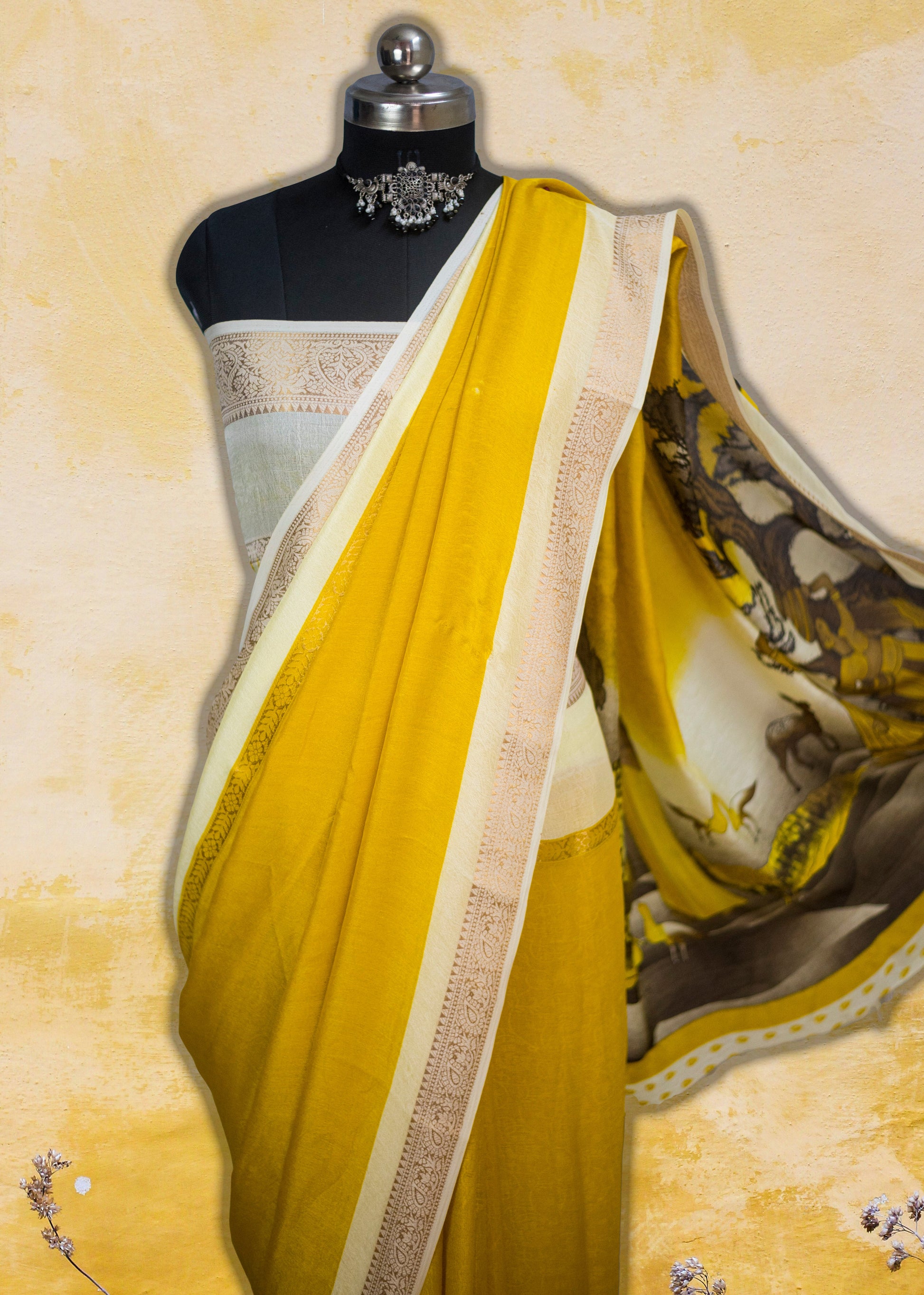 Premium Mysore silk crepe saree with soft drape and zari border