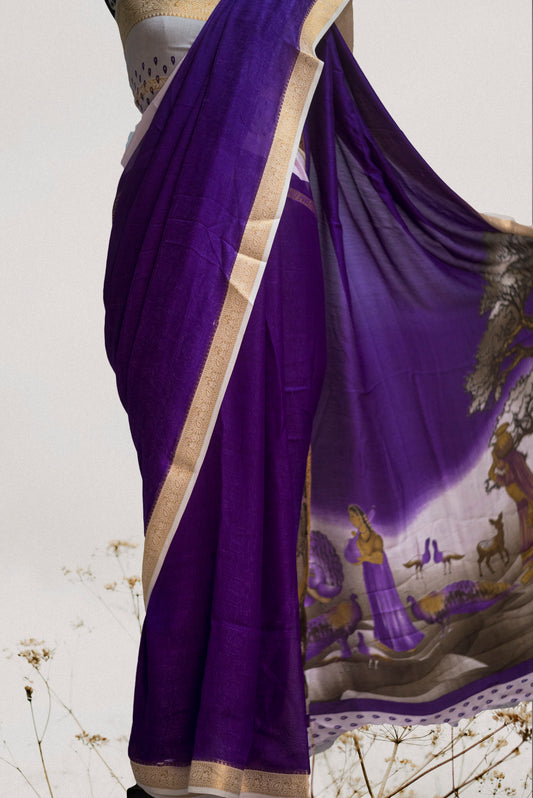 Premium Mysore silk crepe saree