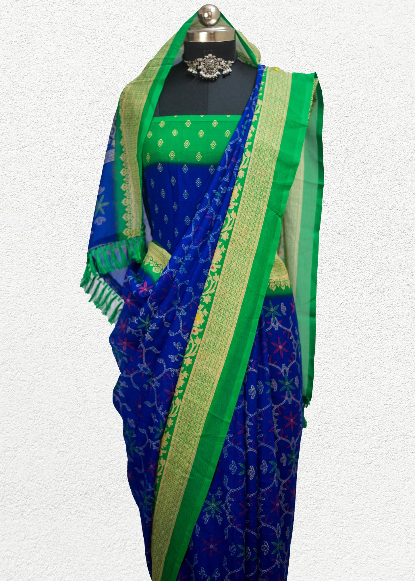 Premium soft silk blend saree with lightweight drape and elegant sheen