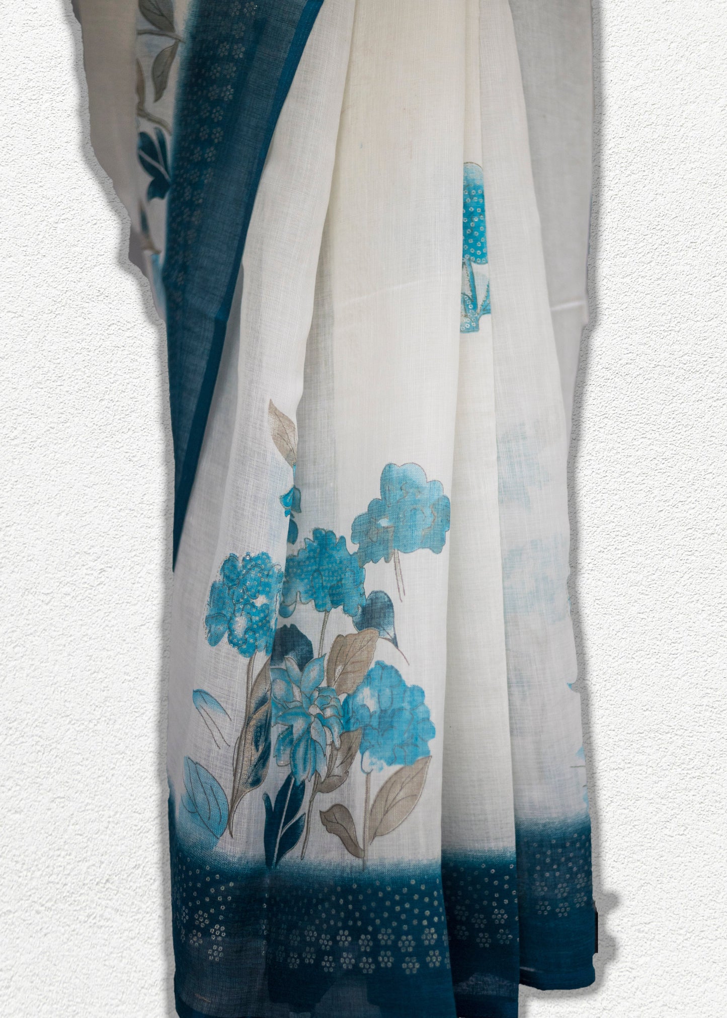 Soft handwoven khadi cotton saree with natural texture and elegant drape