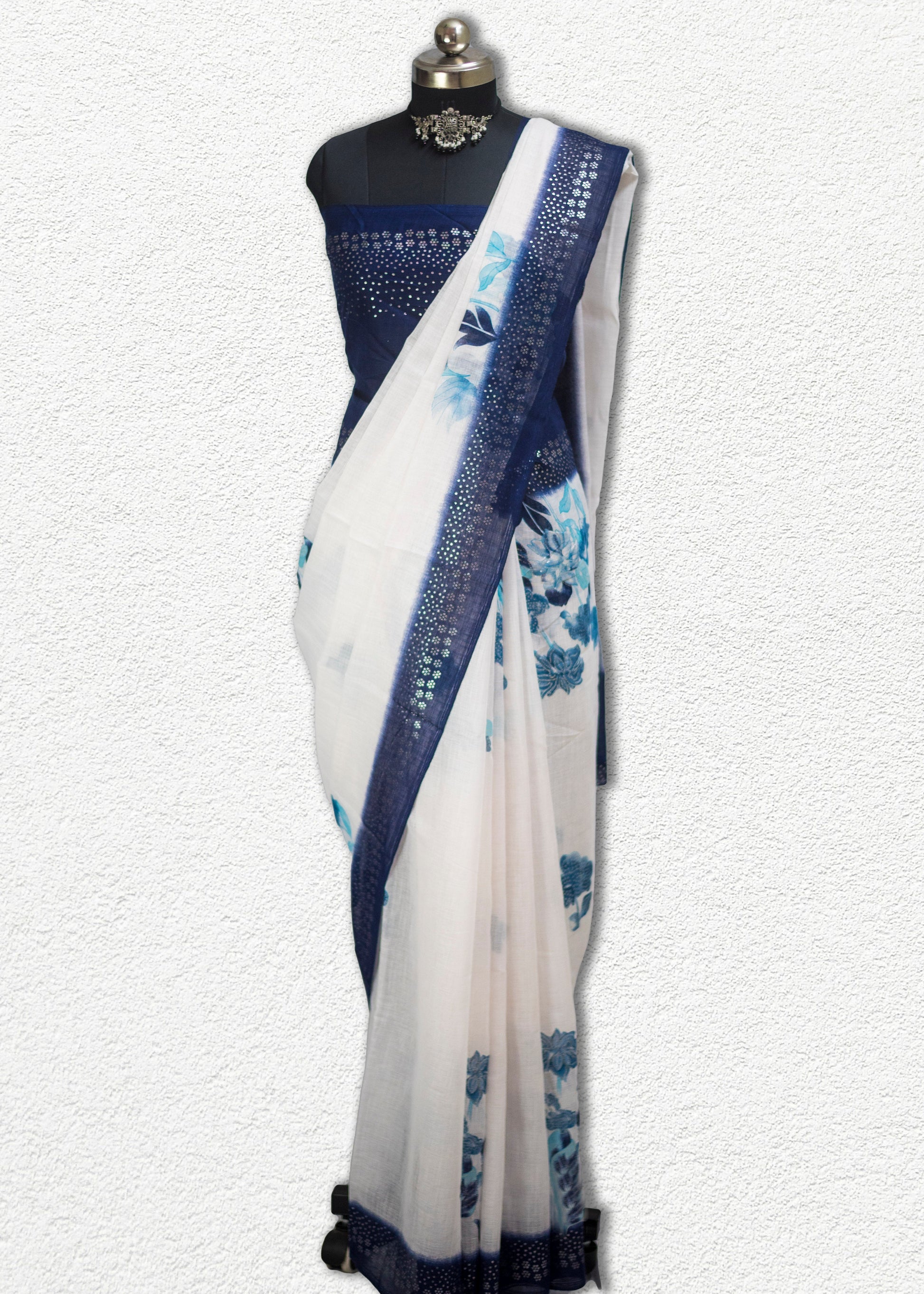 Soft handwoven khadi cotton saree with natural texture and elegant drape