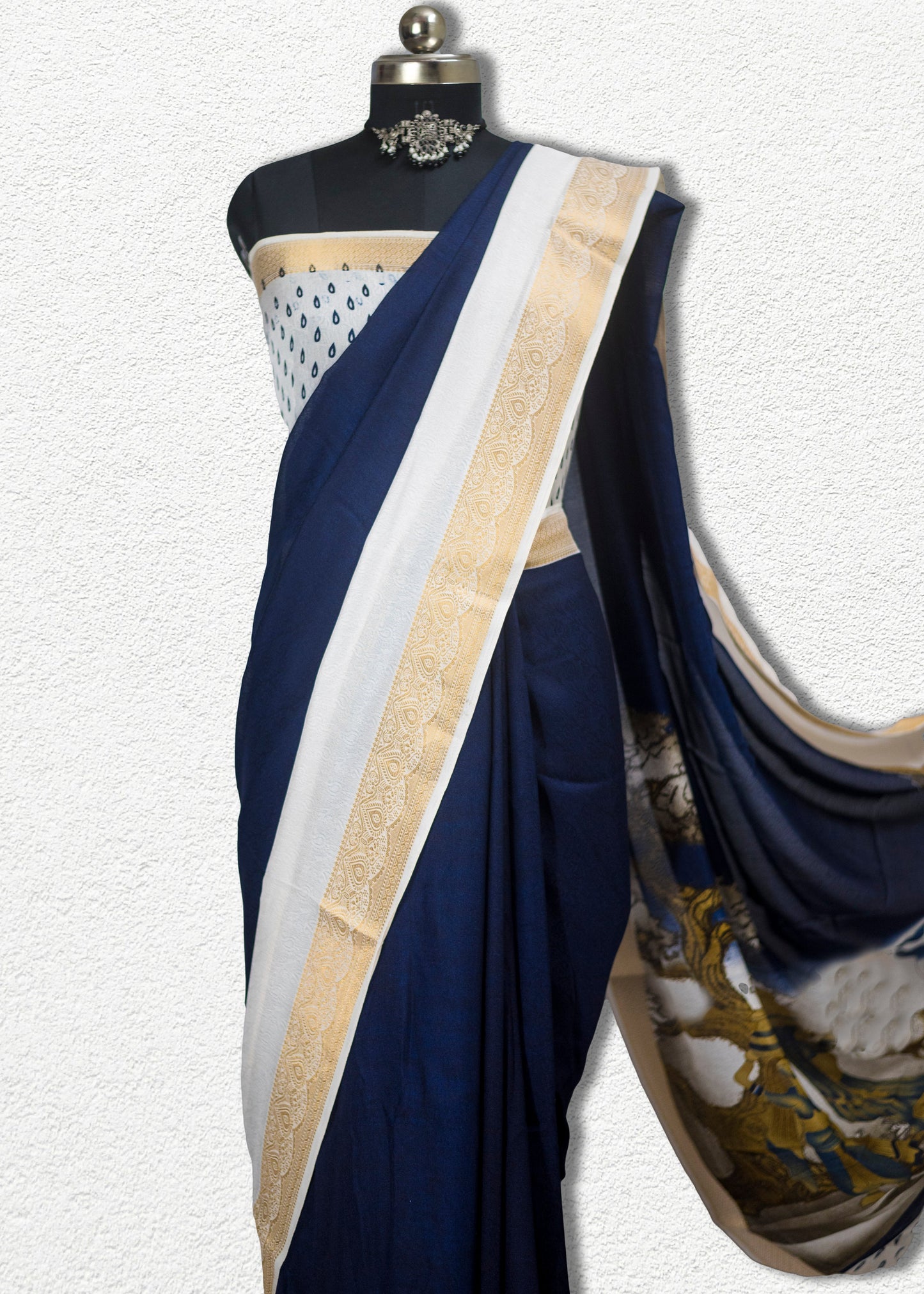 Premium Mysore silk crepe saree with soft drape and zari border