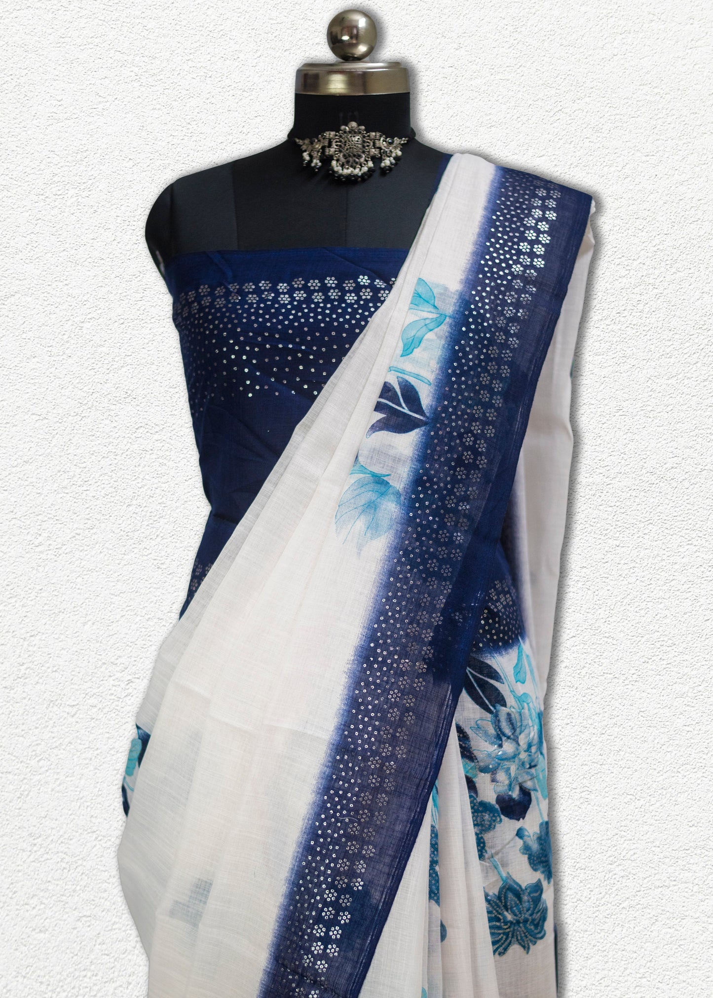 Soft handwoven khadi cotton saree with natural texture and elegant drape