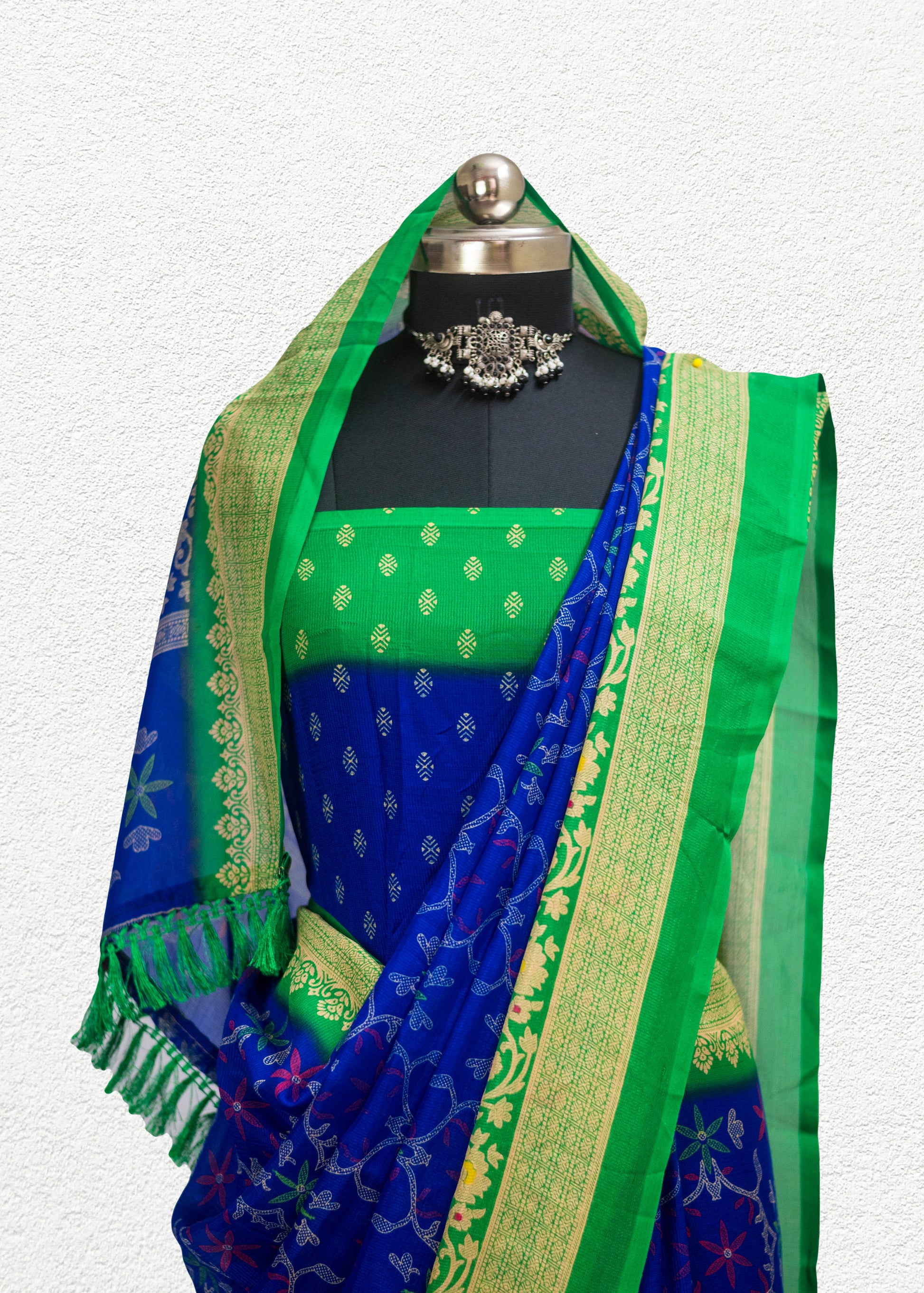 Premium soft silk blend saree with lightweight drape and elegant sheen